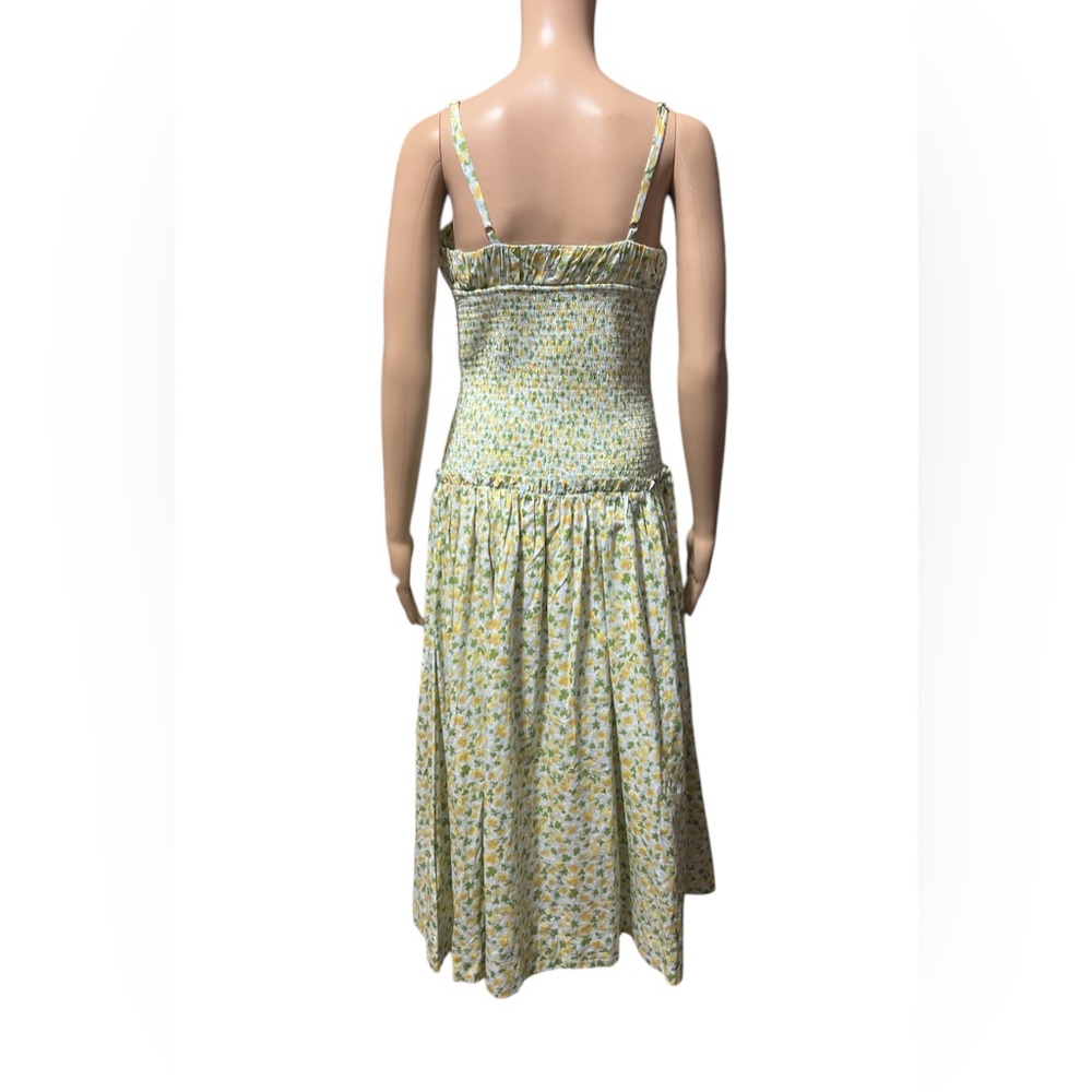 Free People Size S Lavender Daze Dress Green Combo  Sleeveless Smocked N… - Picture 8 of 13